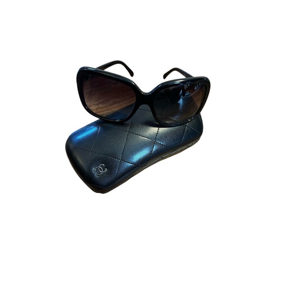 CHANEL Sunglasses 5171-A Black with White Bow Silver CC Logo Polarized c.501/3C - Picture 1 of 9